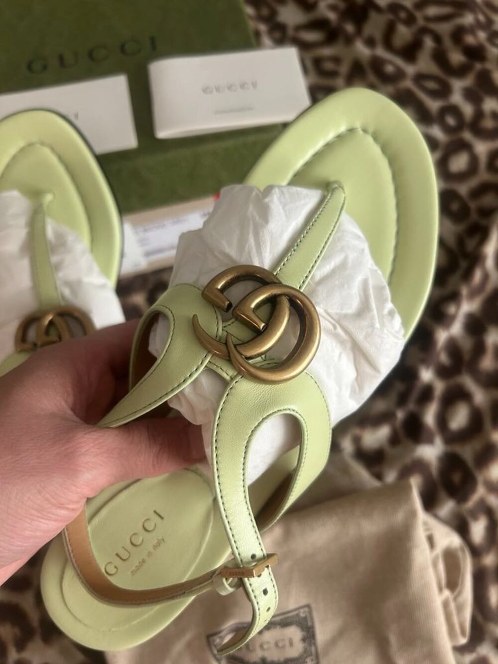 Gucci Authentic Green Summer Sandals 6.5
